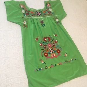 Mexico Floral Embroidered Dress